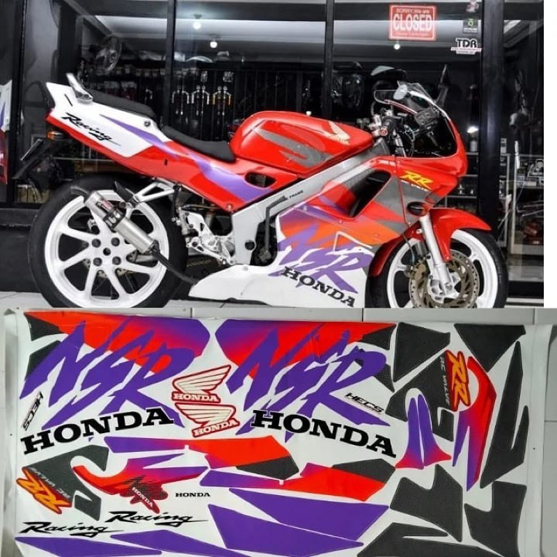 Jual sticker striping Honda NSR Astra RR merah laminasi glossy | Shopee ...
