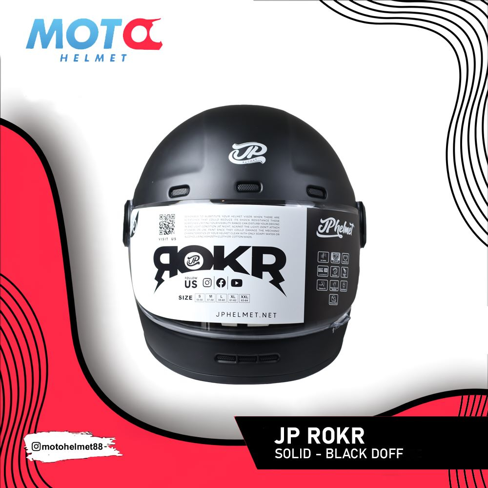 Jual Helm Fullface Retro JP Rokr - Solid | Shopee Indonesia
