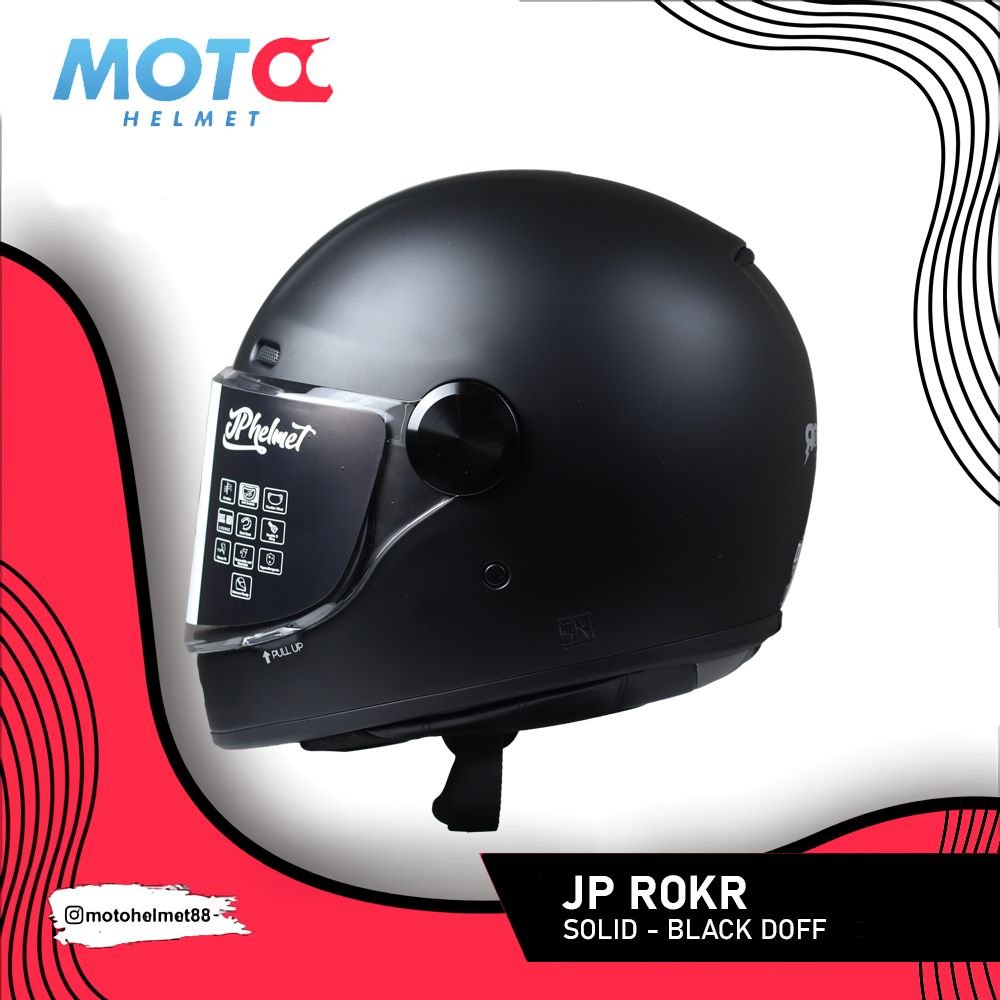 Jual Helm Fullface Retro JP Rokr Solid Shopee Indonesia