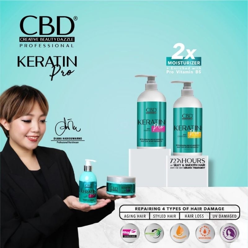 CBD Keratin Pro Daily Conditioner/Shampoo 1000ml (Ukuran Besar)