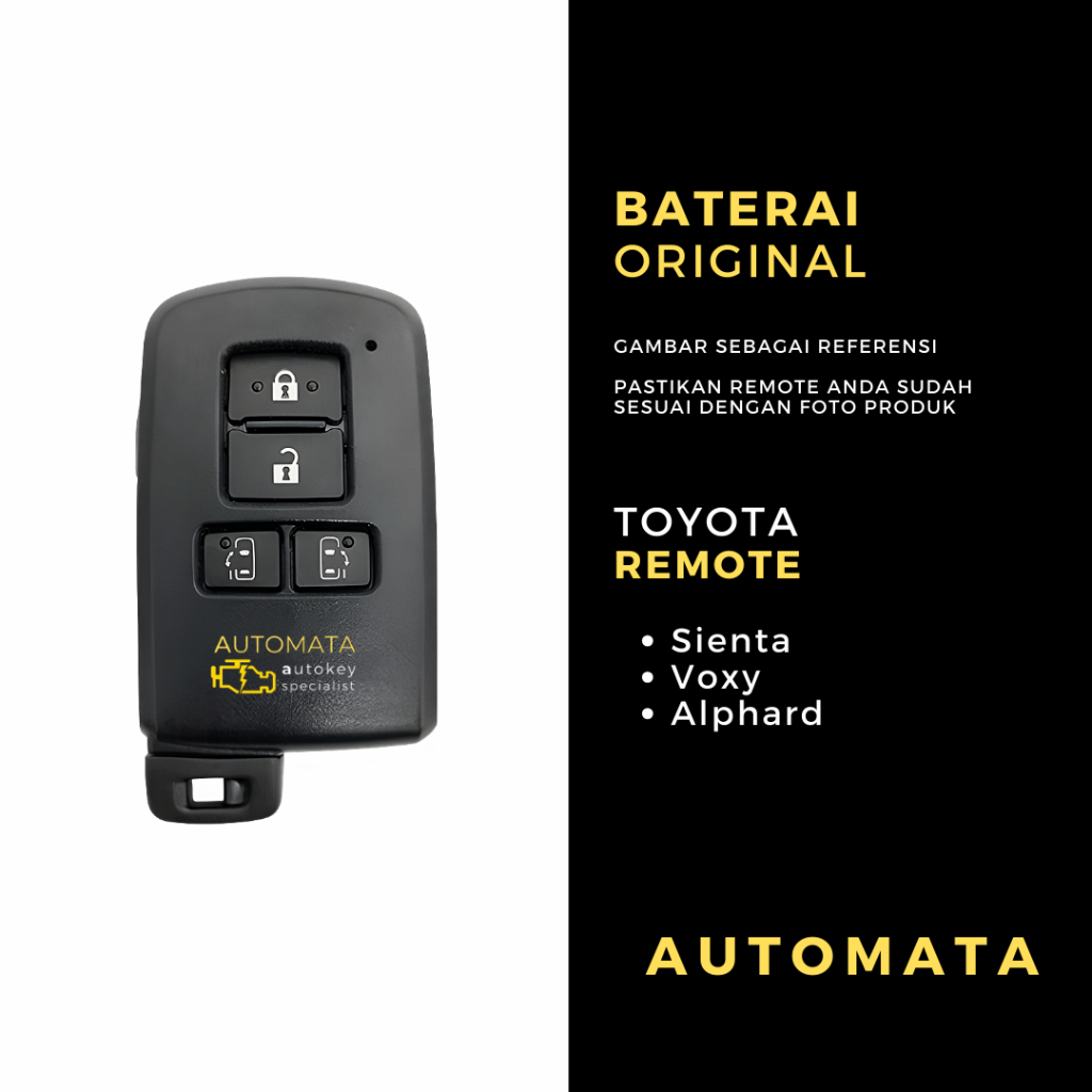 Jual Baterai Remote Kunci Keyless Mobil Toyota Sienta Voxy Alphard ...