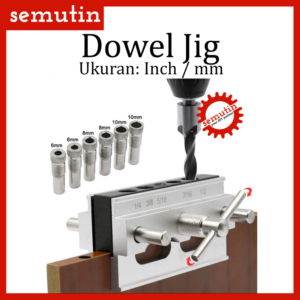 Jual Woodworking Dowel Jig / Doweling Alat Bantu Bor / Locator Pelubang