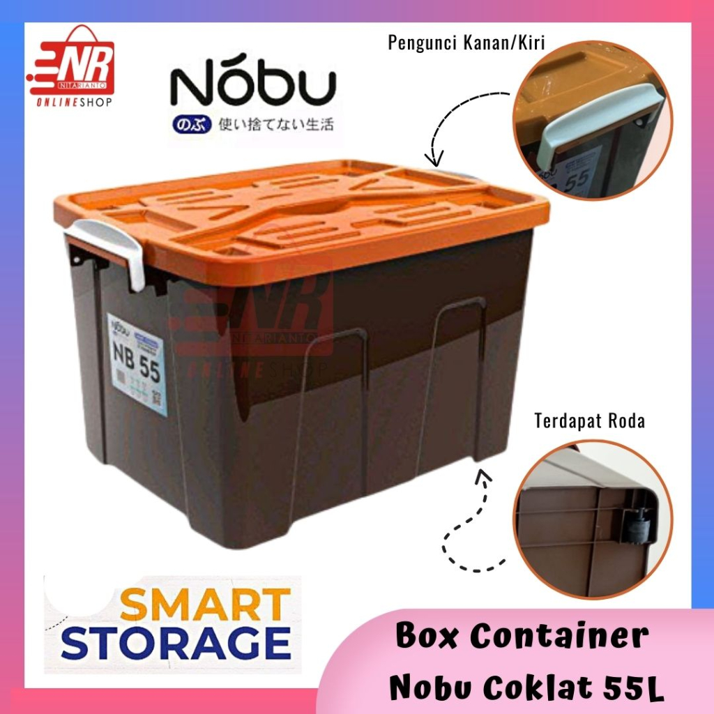 Jual Box Container Nobu 55 Liter Coklat - Container Box Plastik - Box ...