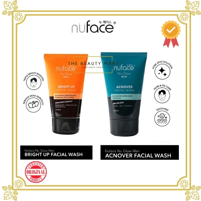 Jual Nuface Nu Glow Men Facial Wash G Bright Up Acnover Facial Wash Gr Shopee Indonesia