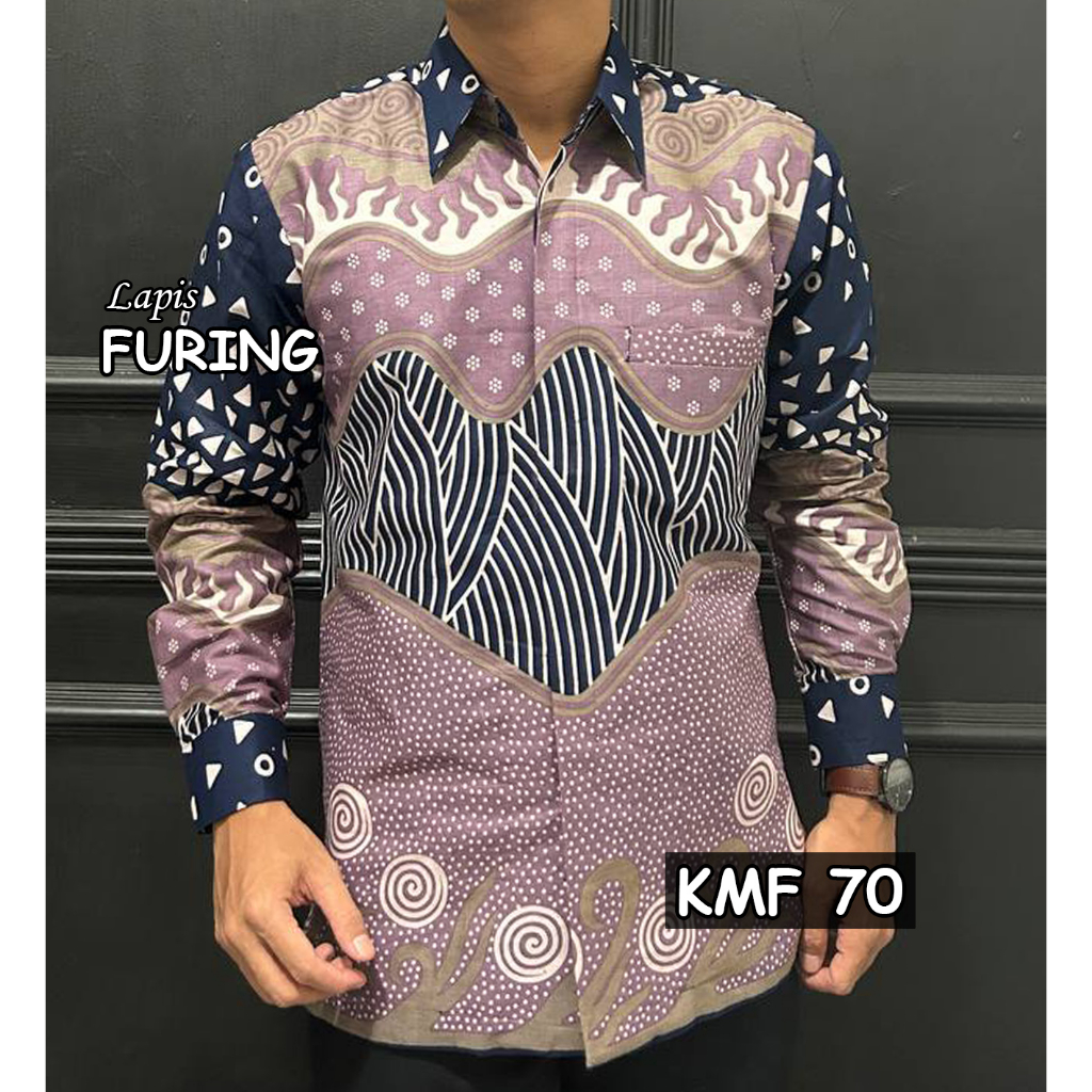 Jual KMF 70 Kemeja Furing Batik Furing Premium Kemeja Lilac Batik Lilac Lengan Panjang Shopee