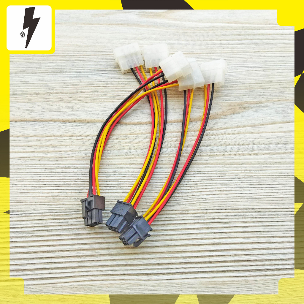 Jual Kabel Molex IDE 4 to VGA 6 Pin PCI-E Graphic Card Konektor Power ...