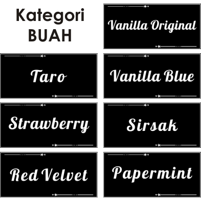 Jual Tema Buah Stiker Label Varian Minuman Rasa Nama Toping Jenis Bubuk Powder Serbuk Shopee