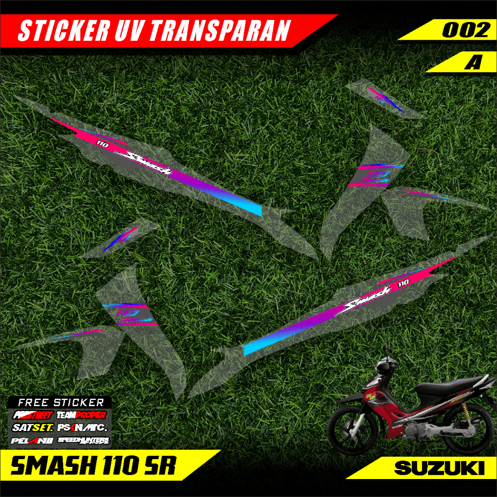 Jual STRIPING TRANSPARAN SMASH 110 SR VARIASI LIST MOTOR DESAIN SIMPEL ...