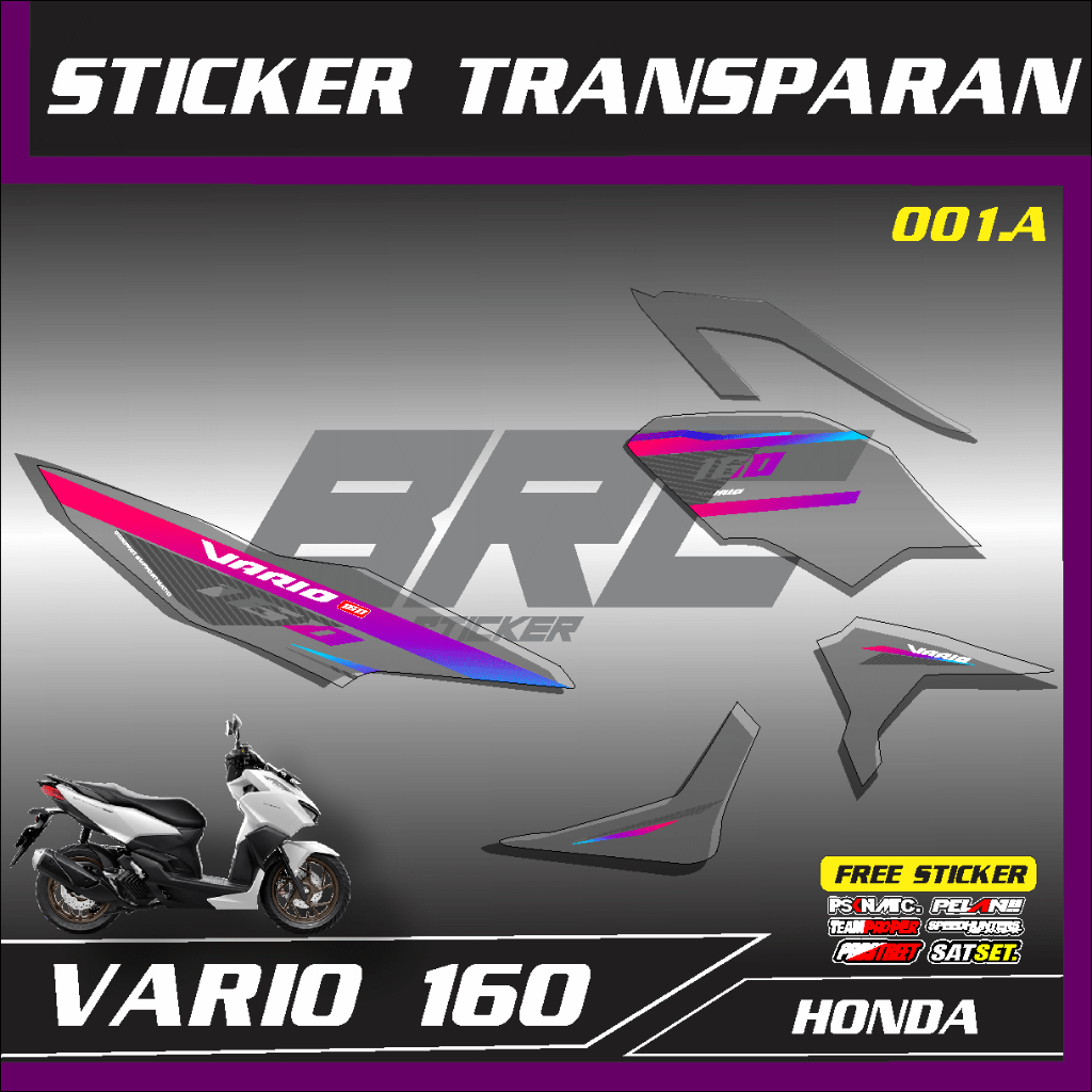 Jual STRIPING TRANSPARAN VARIO 160 BENING VARIAN WARNA RACING BRC 001 ...