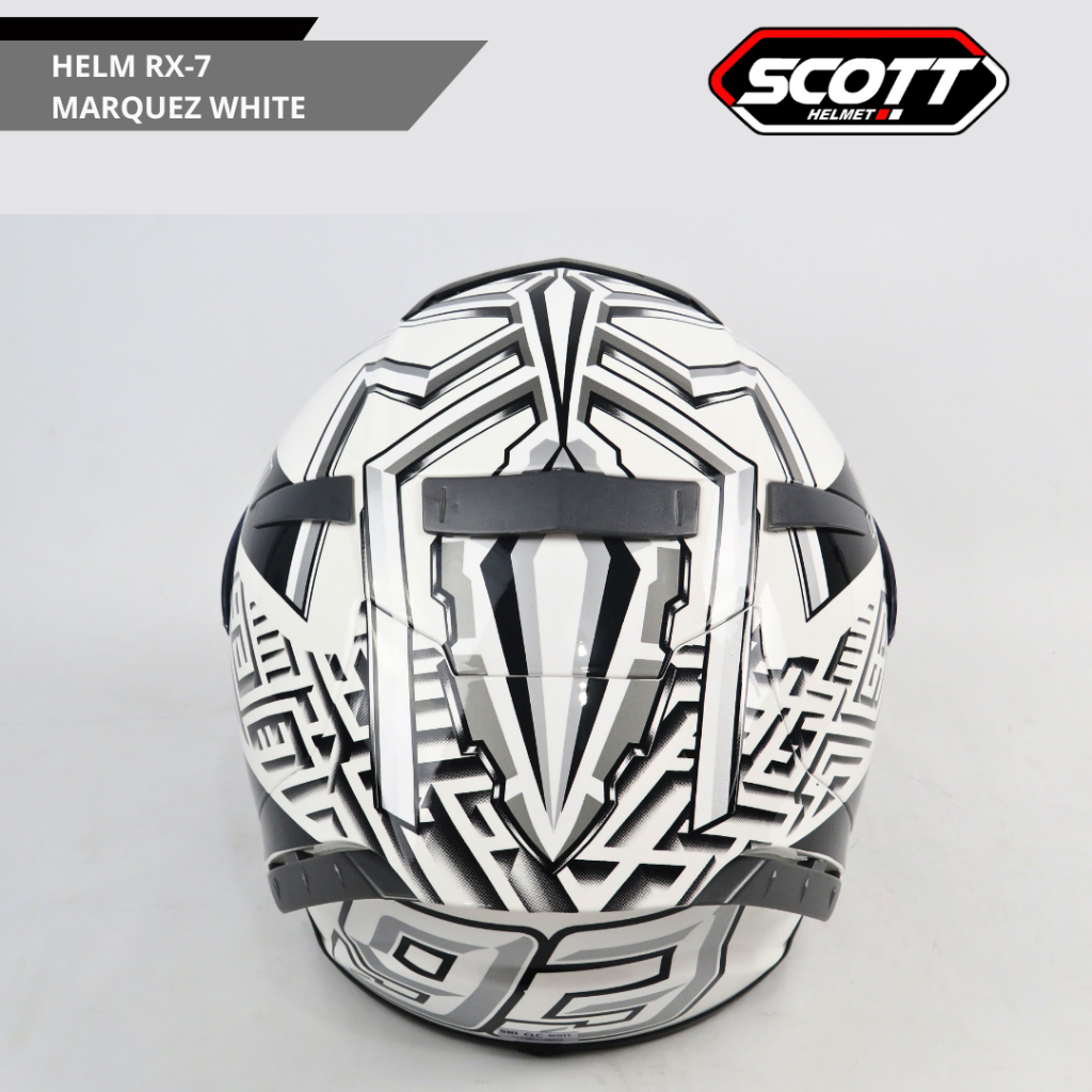 Jual Scott - Helm Full Face RX7 SNI / Marquez White | Shopee Indonesia