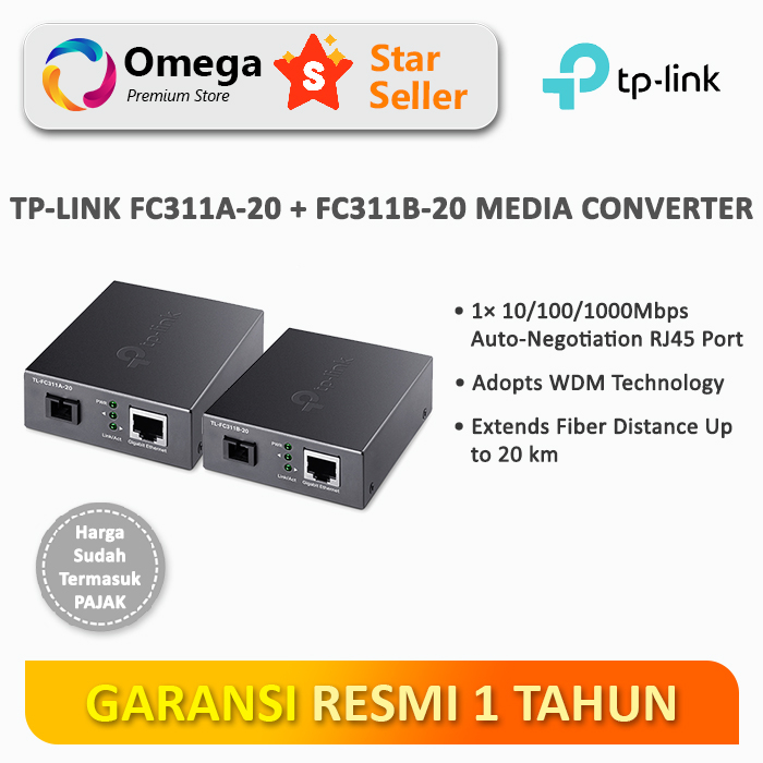 Jual TP-Link FC311A-20 + FC311B-20 Gigabit WDM Media Converter | Shopee ...