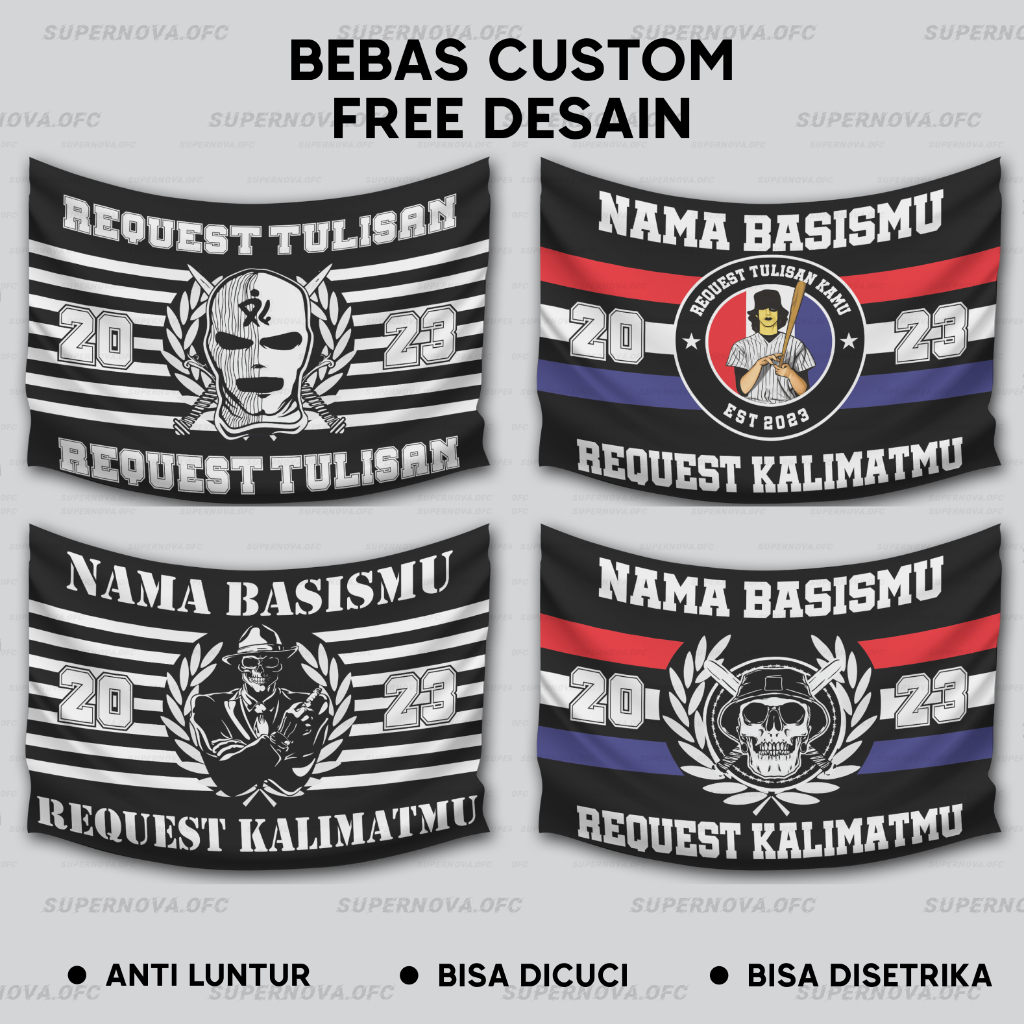 Jual BENDERA BASIS SUPORTER JUMBO BEBAS REQUEST | BENDERA KOMUNITAS