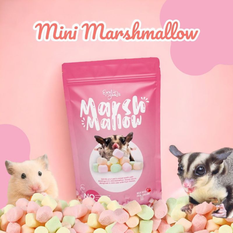 Jual MARSHMALLOW SUGAR GLIDER 50g MARSHMALLOW HAMSTER SNACK SUGAR