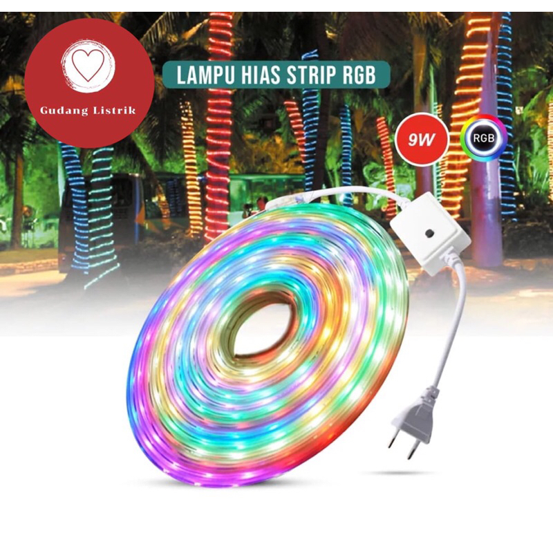 Jual Lampu Led Strip Selang M Meter V Outdoor Rgb Led Strip Warna Warni Shopee