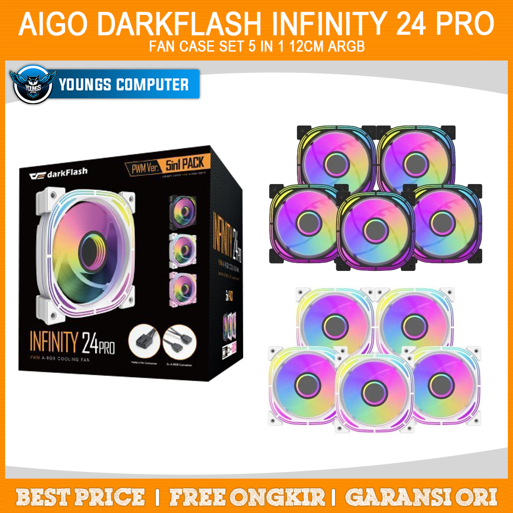 Jual Fan Case AIGO DARKFLASH INFINITY 24 PRO PWM aRGB Cooling Fan 12cm ...