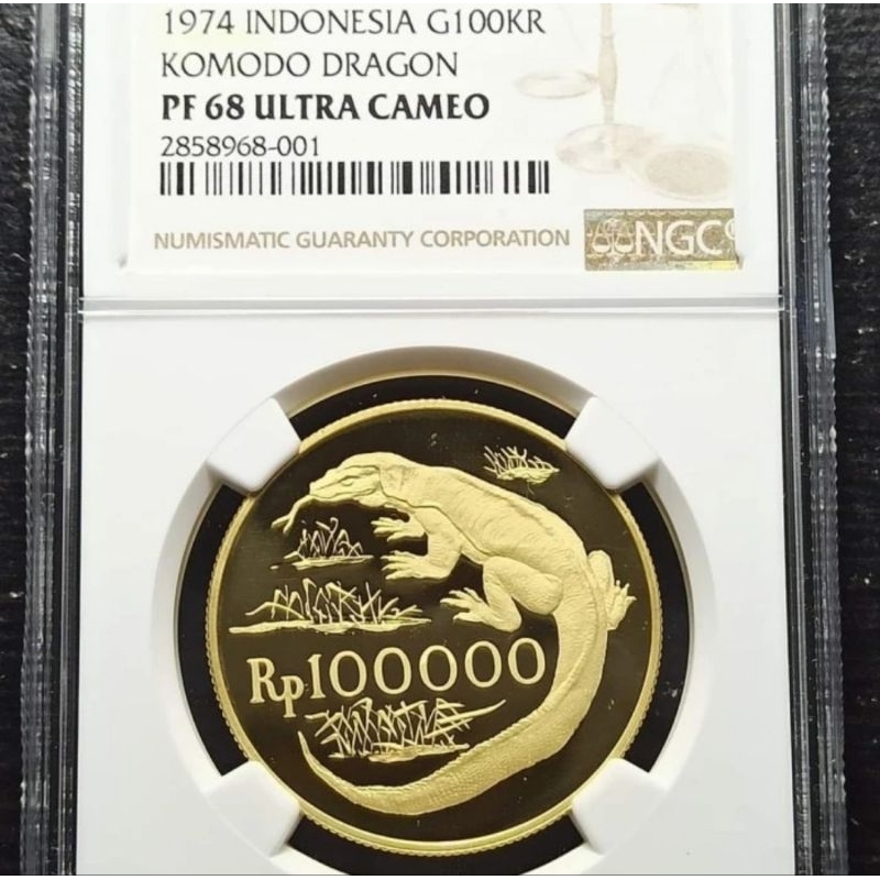 Jual Koin Emas Gold Coin Komodo Dragon 100000 Rupiah 1974 NGC PF 68 ...