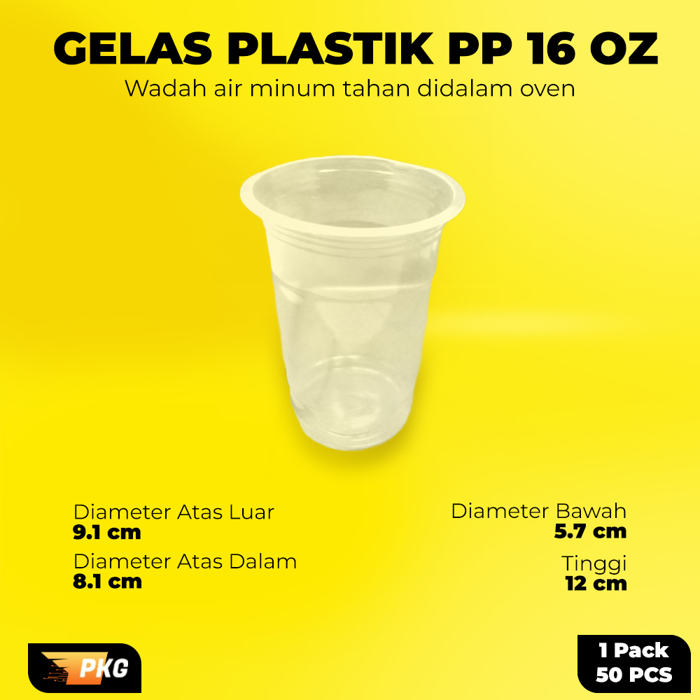 Jual Gelas Plastik 16oz / Cup Plastik 16oz/Gelas Cup Plastik Per Pack ...