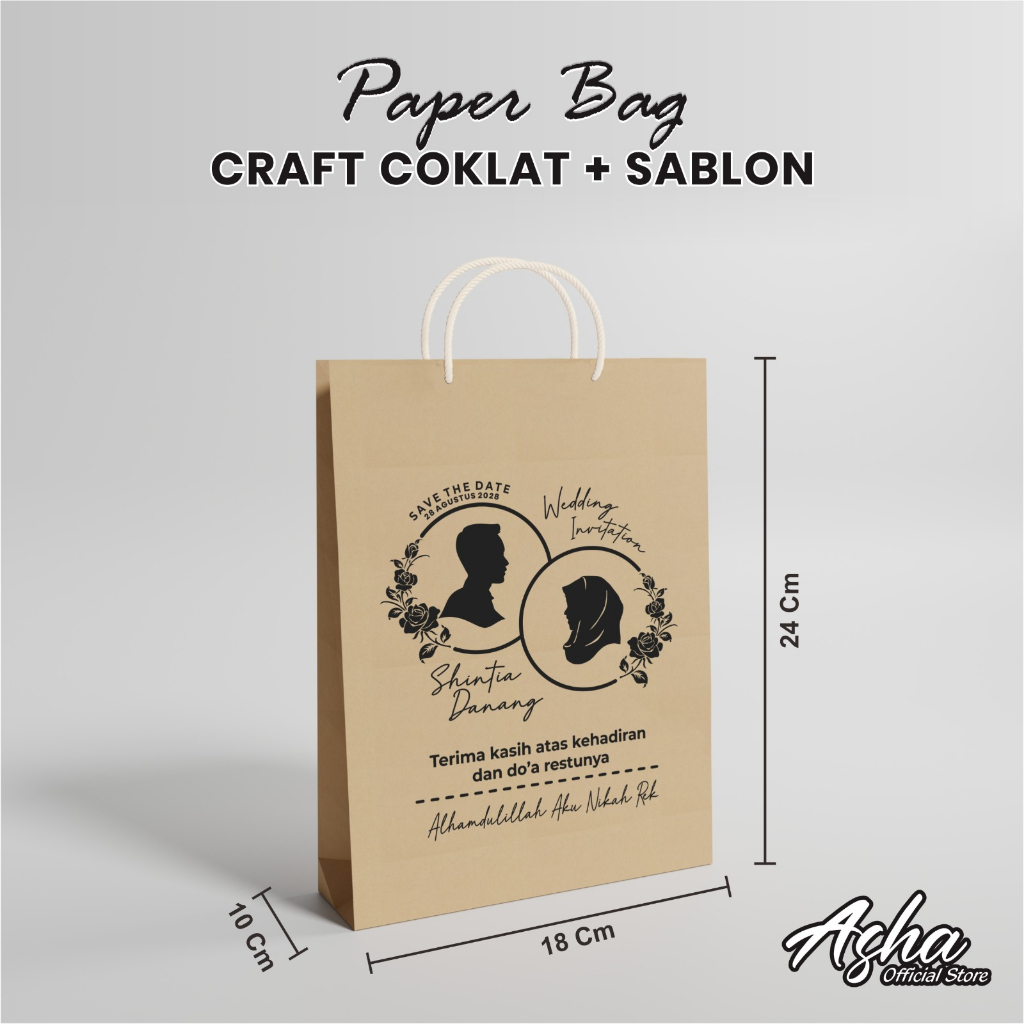 Jual Paper Bag Coklat Kraft Polos Tas Souvenir Pernikahan Bahan Kraft Sablon Shopee Indonesia