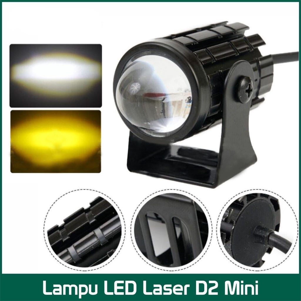 Jual PROMO LAMPU TEMBAK LED LASER D2 MINI DRIVING HIGH / LOW PUTIH ...