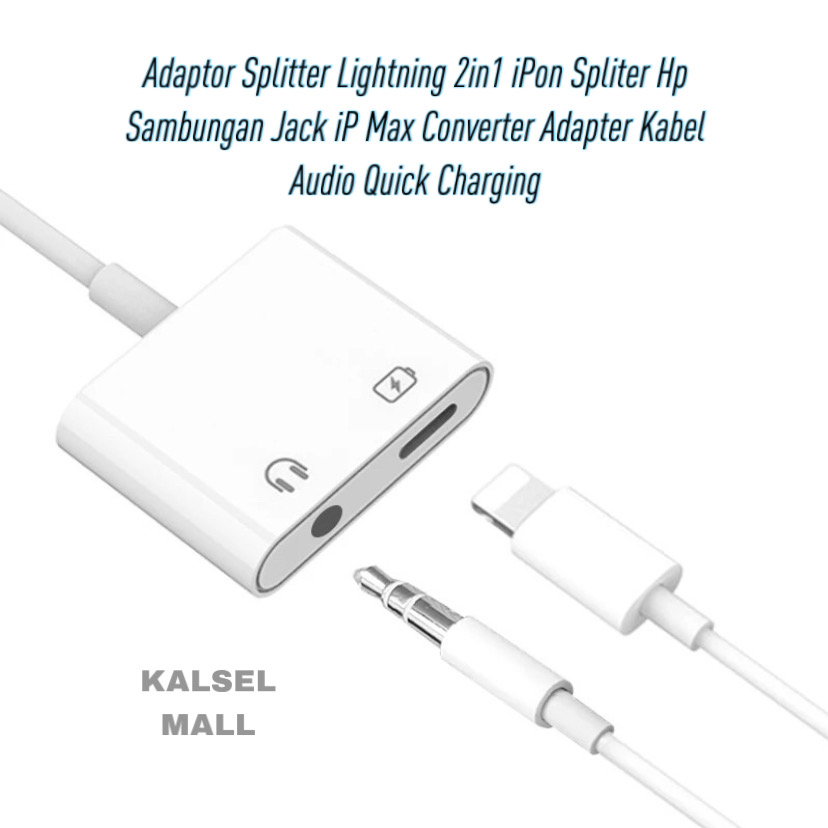 Jual Adaptor Splitter Lightning 2in1 iPon Spliter Hp Sambungan Headset ...