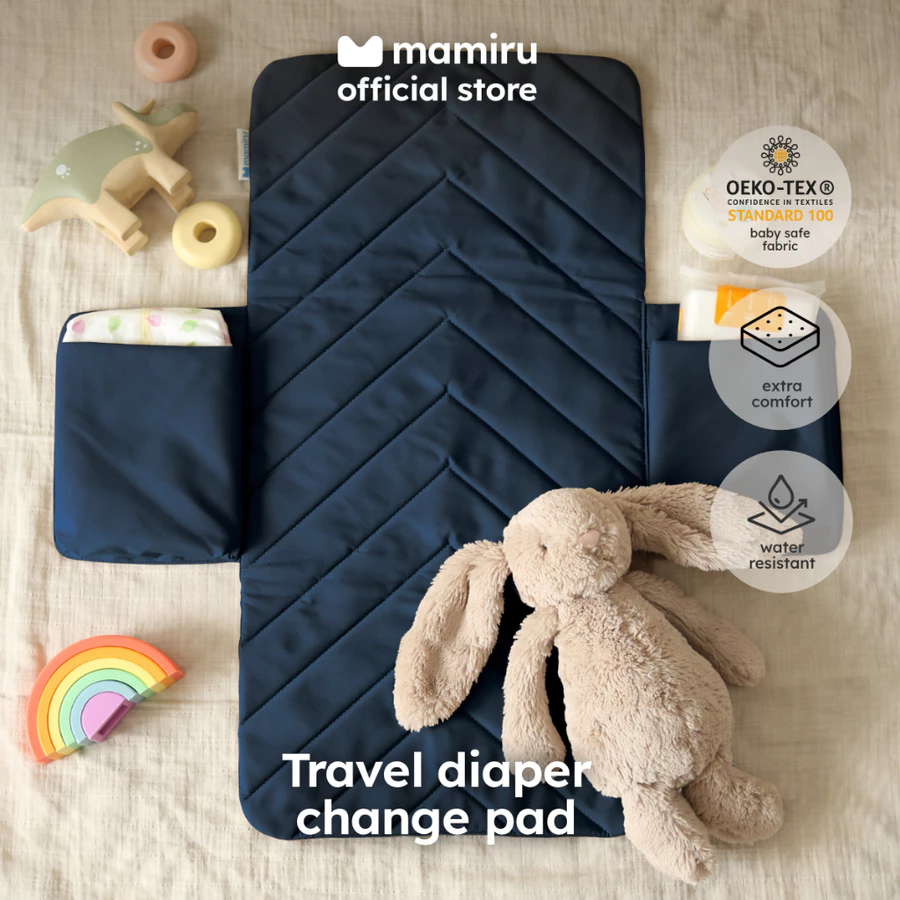 Mamiru Travel Diaper Change Pad / Alas Ganti Popok Bayi Waterproof Portable / Perlak - Midnight