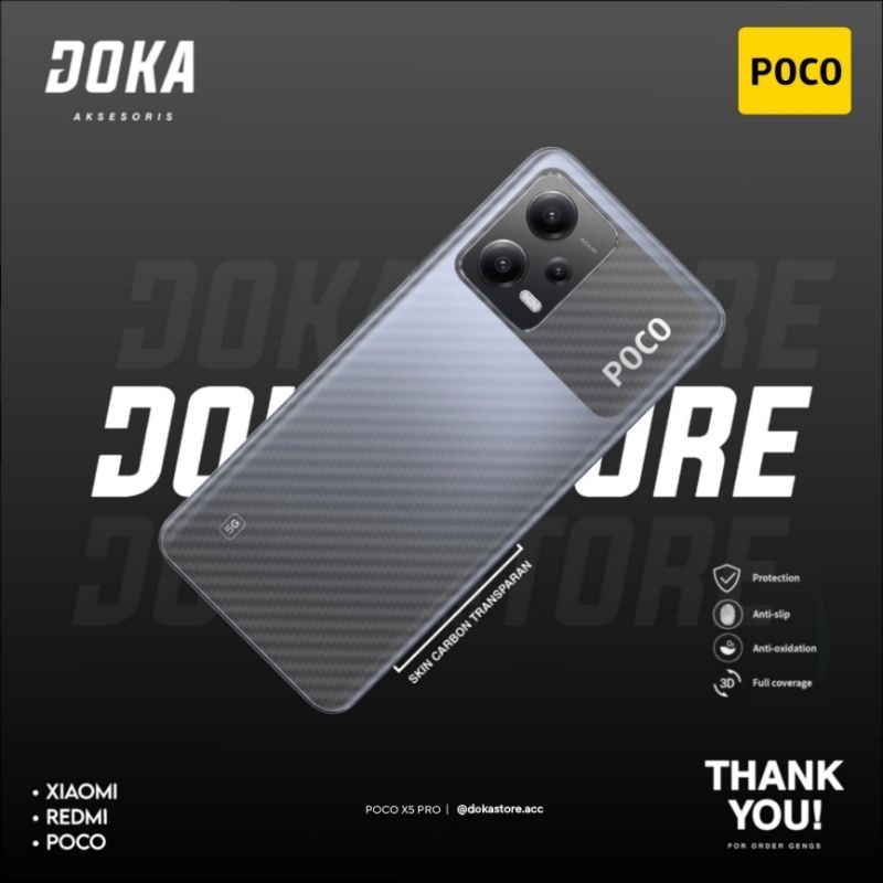 Jual DOKA | SKIN CARBON TRANSPARAN POCO X6 5G X6 PRO POCO X3 NFC X3 PRO ...