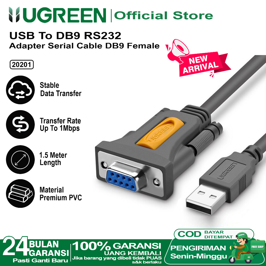 Jual UGREEN Converter Adapter Kabel USB to Serial DB9 RS232 Female ...