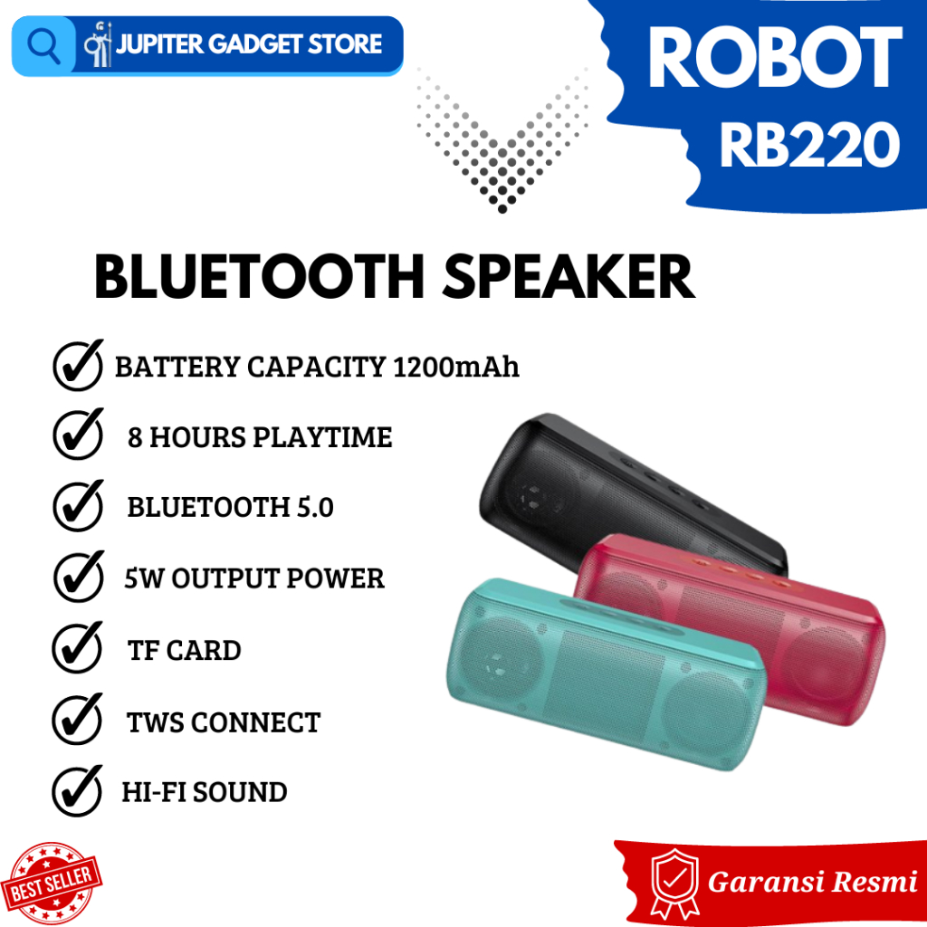 Jual Speaker Bluetooth Robot RB220 Portable Wireless Speaker Mini ...
