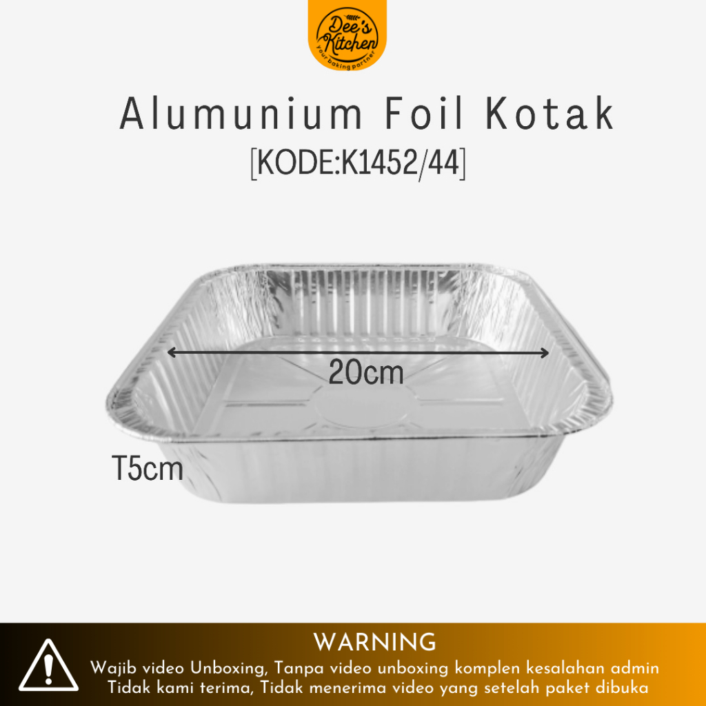 Jual [5 pcs] Alumunium Foil Cup Kotak 1452/44(OX1550) Shopee Indonesia