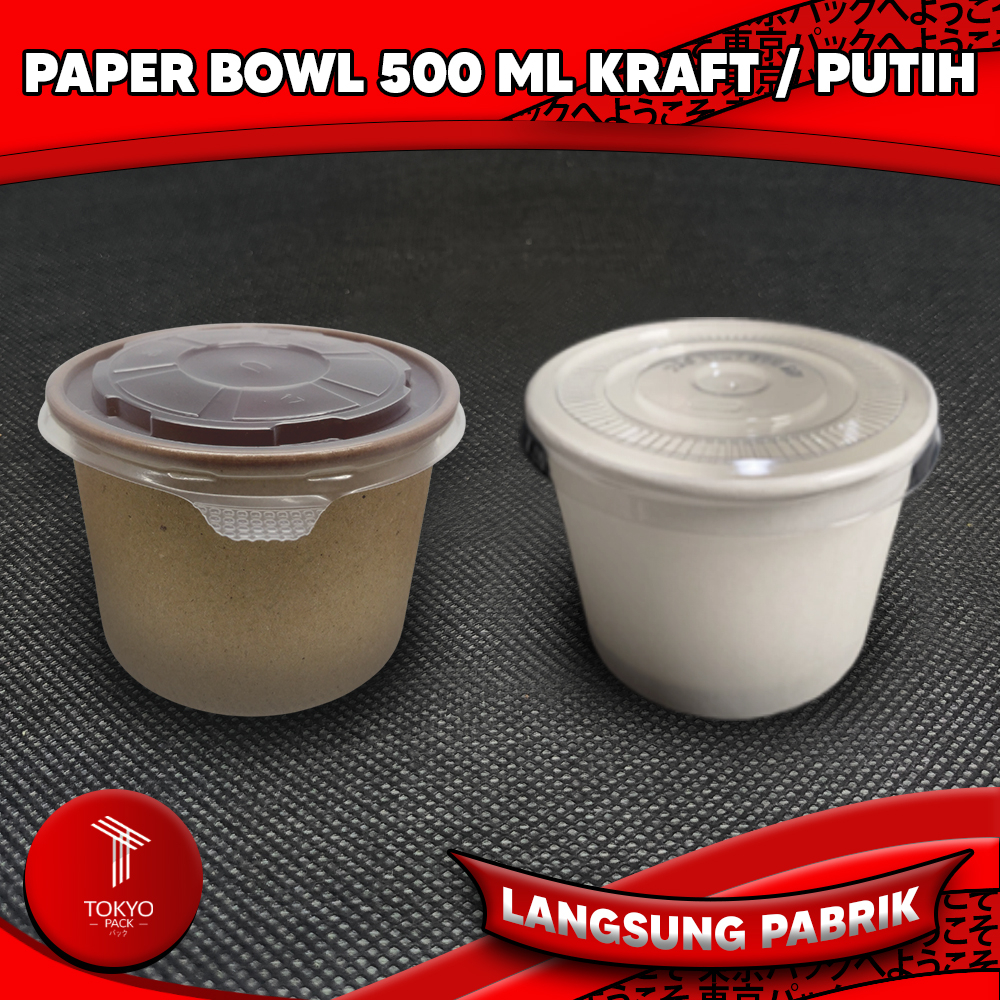 Jual Paper Bowl 500 ml / Mangkok Kertas / Rice Bowl Paper 500 ml