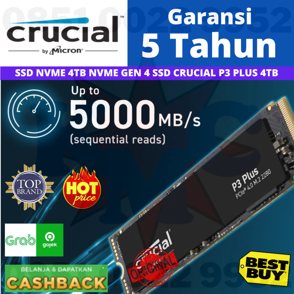 SSD NVME Crucial P3 Plus 4TB SSD 2280 NVME PCIE Gen