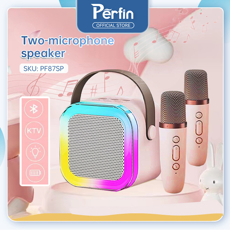 Jual Perfin speaker bluetooth 2 MIC 1 SET Wireless Dapat terhubung ke ...