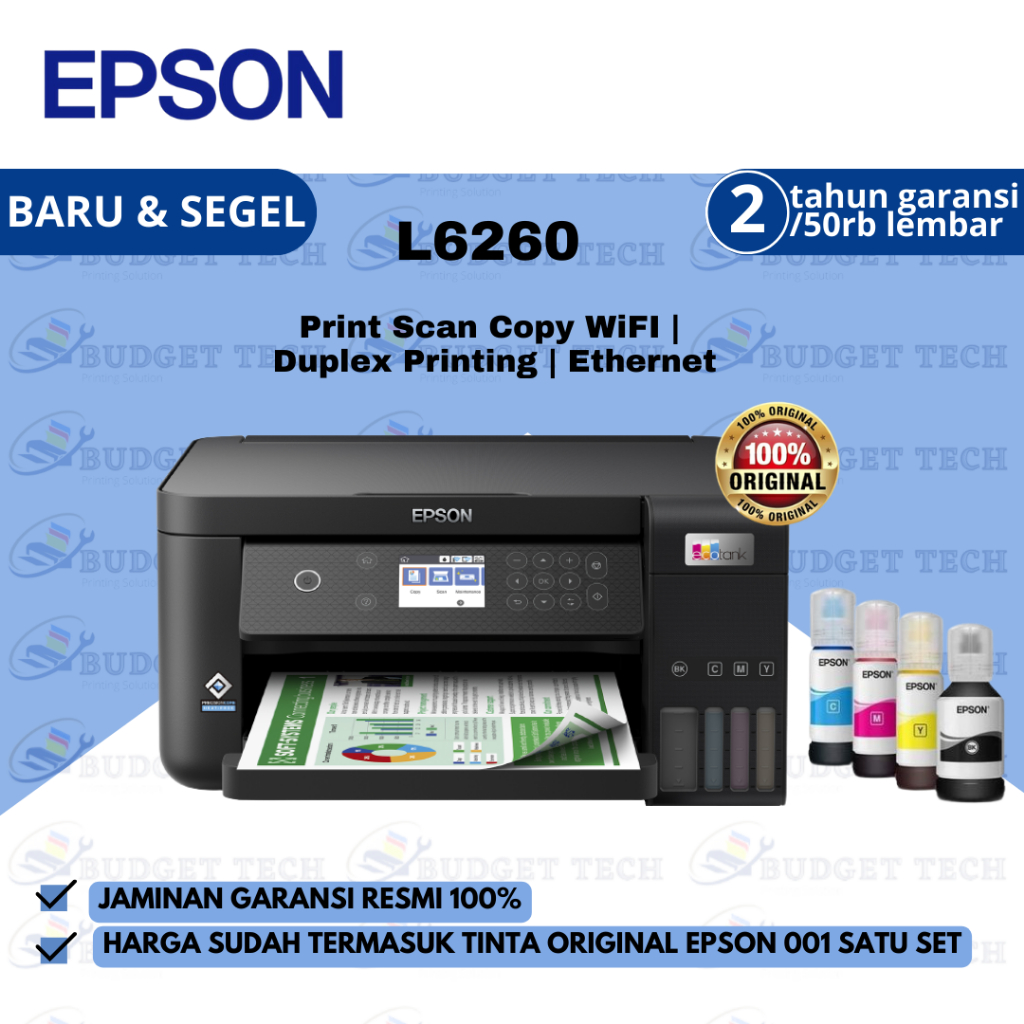 Jual Printer Epson L6260 A4 WiFi Print Scan Copy Duplex ( pengganti L6160) NEW GARANSI RESMI