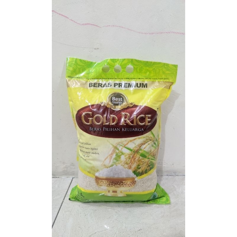 Jual beras premium Gold Rice 5 kg | Shopee Indonesia