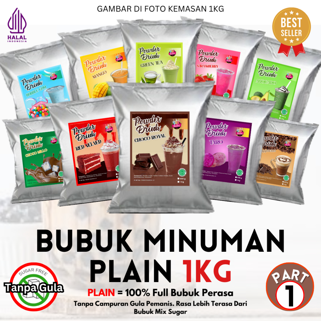 Jual Bubuk Minuman Rasa PLAIN 1kg Serbuk Minuman Kekinian | Shopee ...