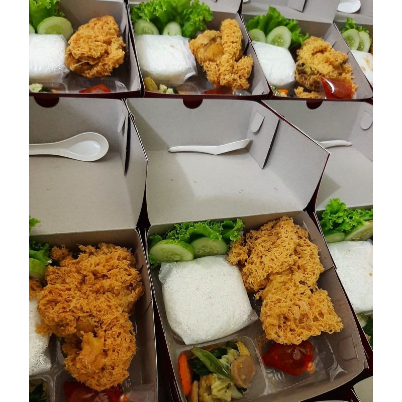 Jual Nasi Kotak Nasi Box Nasi Catering Siap Saji Isi Ayam Kremes Pcs Happyyessfood