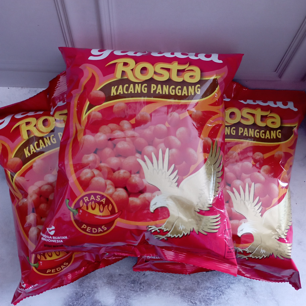 Jual KACANG PANGGANG GARUDA ROSTA PEDAS 90 GRAM - Garuda Rosta/Kacang ...