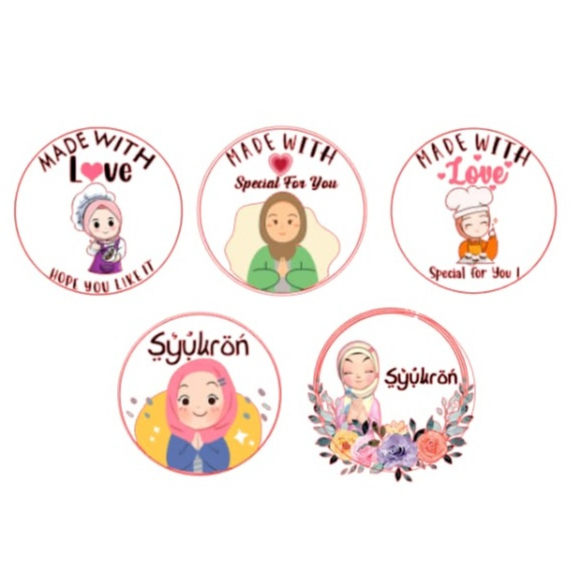 Jual 2LEMBAR Sticker Thankyou Packaging Lucu - Stiker Lebaran Hari Raya ...