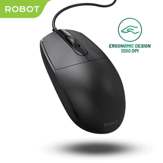 ROBOT M102 Mouse Wired Business Office 1200DPI Mouse Kabel USB For PC Laptop Termurah (new M100 M110 M120 M130 ) - Garansi Resmi 1 Tahun