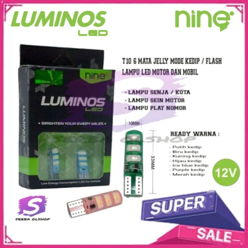 Jual Nine Luminosled Sepasang Lampu Led T Led Kedip Flash Jelly Untuk Senja Sein Plat