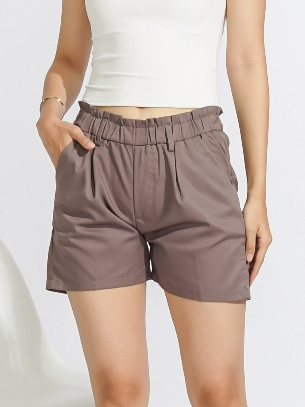 Jual Celana Pendek Wanita Hotpants Pinggang Karet Bahan Katun