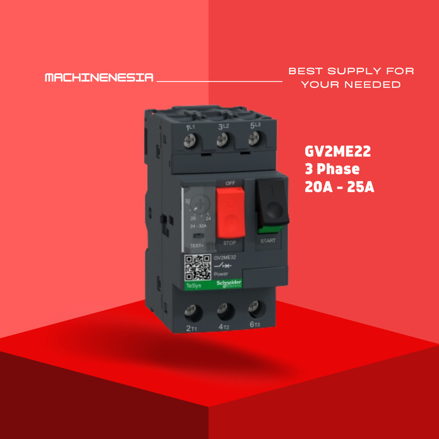 Jual MOTOR CIRCUIT BREAKER GV2ME22 SCHNEIDER GV2ME THERMAL MAGNETIC 20 ...