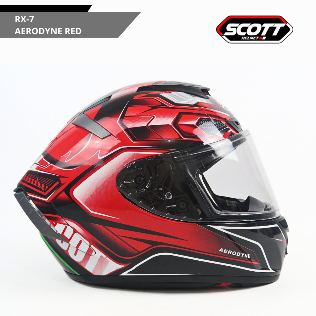 Jual Scott - Helm Full Face Dewasa RX-7 SNI / Aerodyne Red | Shopee ...