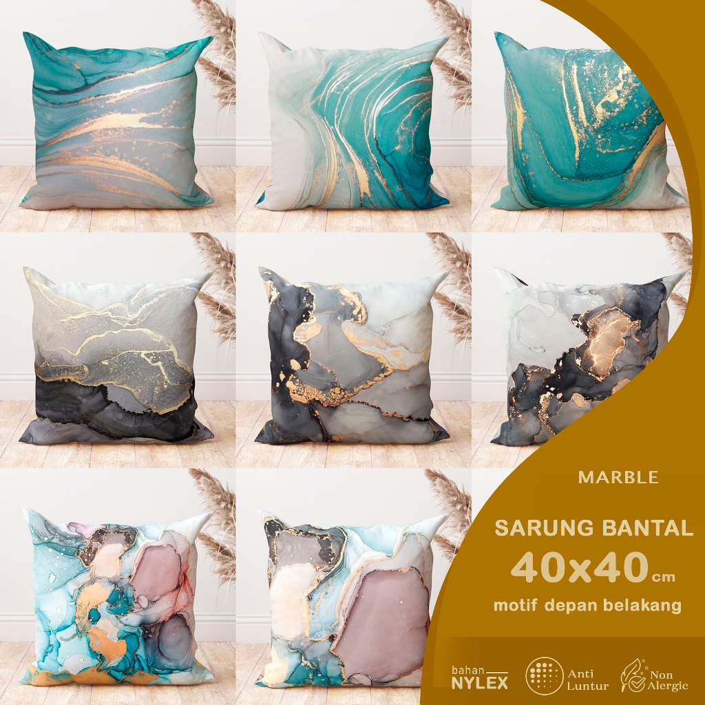 Jual SARUNG BANTAL PREMIUM PRINT MOTIF MARBLE SERIES NYLEX 2 SISI 40X40 ...