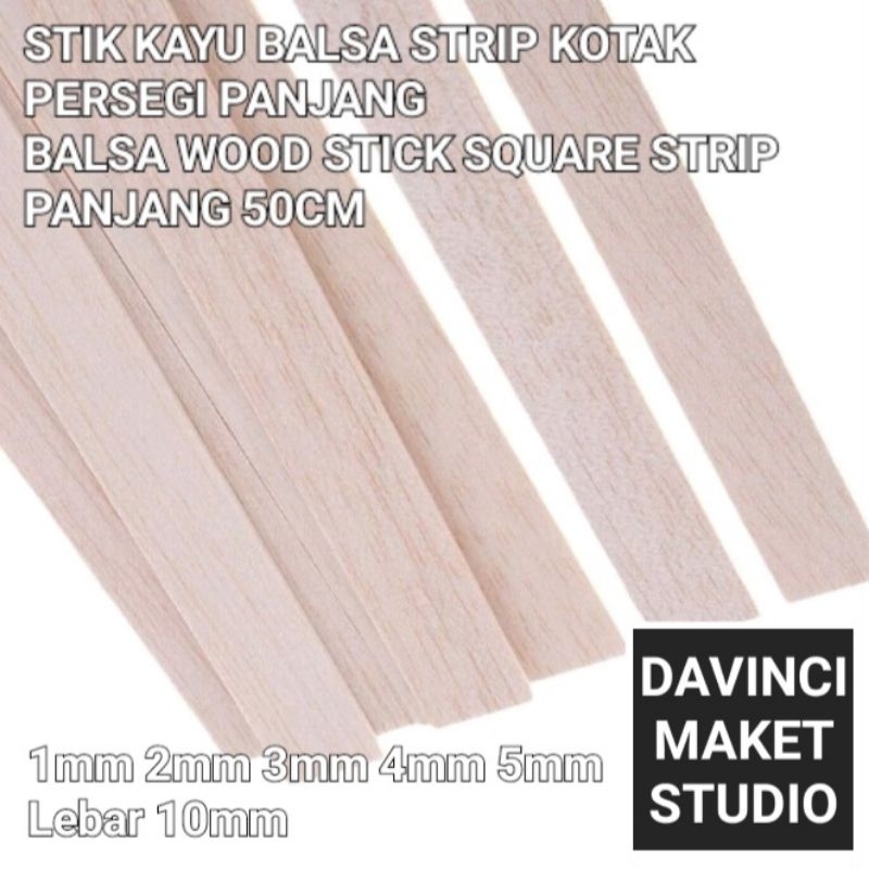 Jual Balsa Wood Stick Square Strip Stik Kayu Balsa Strip Kotak