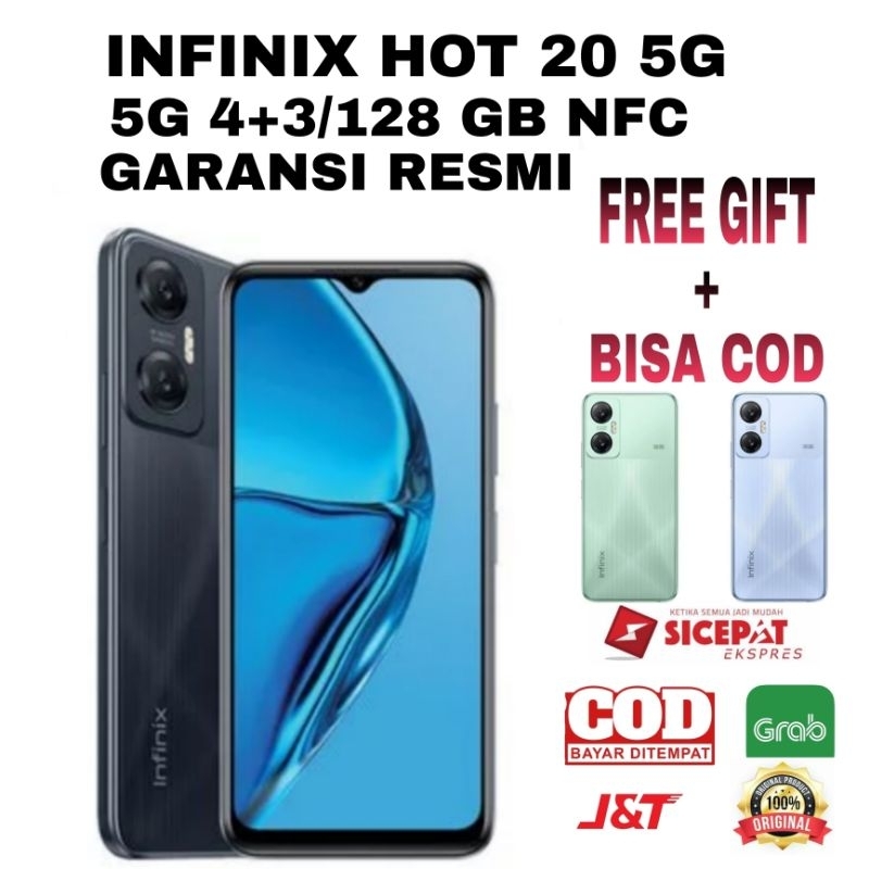 Jual Infinix Hot 20 5G 4+3/128 GB NFC Garansi Resmi | Shopee Indonesia