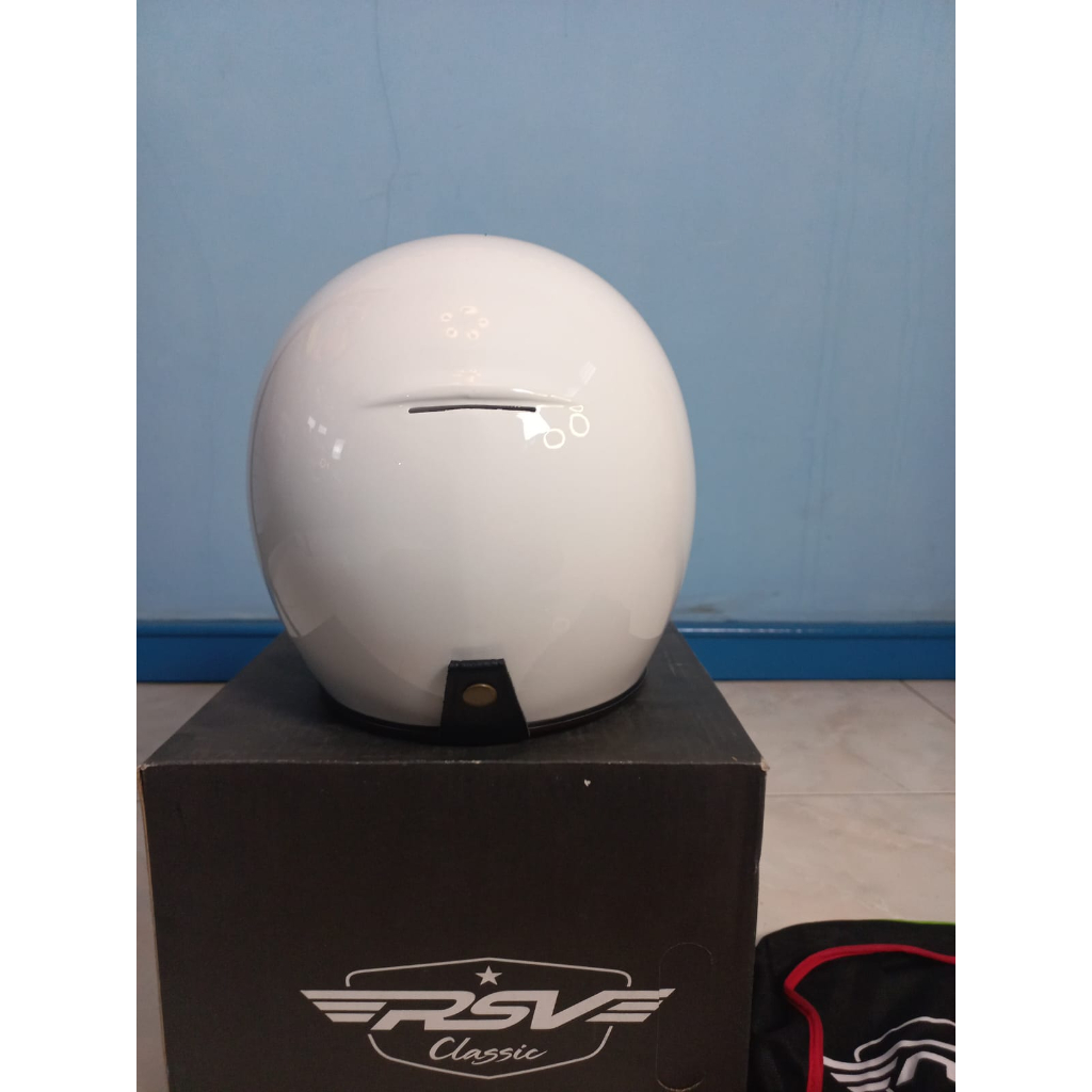 Jual Rsv Helm Classic White Glossy Shopee Indonesia