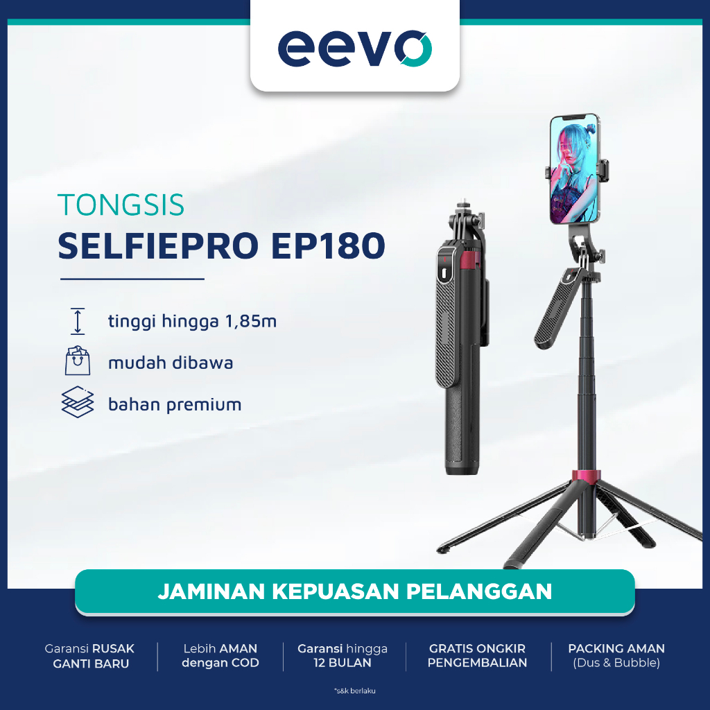Jual evoo Tripod Tongsis Bluetooth 1,8 Meter 3 in 1 Wireless Remote ...