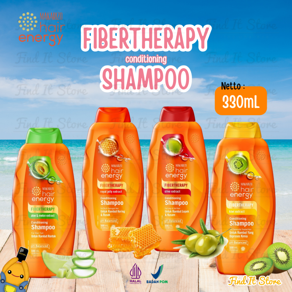 Makarizo Hair Energy Fibertherapy Conditioning Shampoo 330ml 330 ml Sampo Pembersih Rambut 2in1