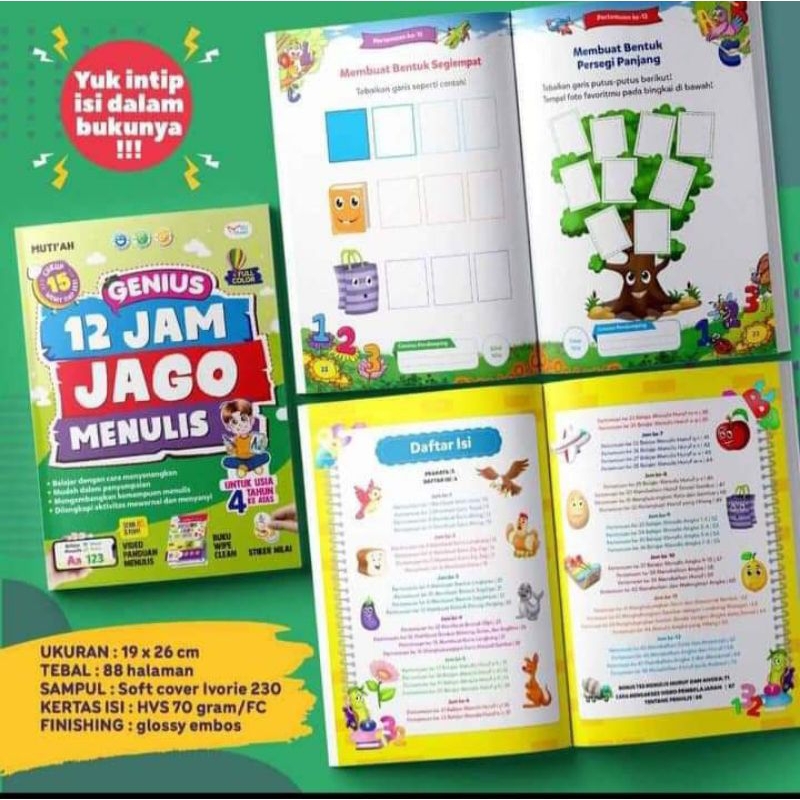 Jual Buku Anak, Buku Belajar Calistung, Buku 12 Jam Jago Calistung ...